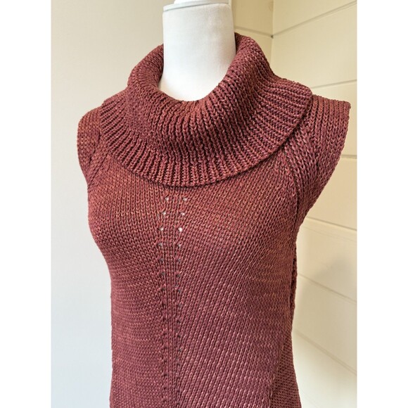White House Black Market Sweaters - WHITE HOUSE Rust Brick Red Cowl Neck Knit Tailored Fitted Sweater Sz M